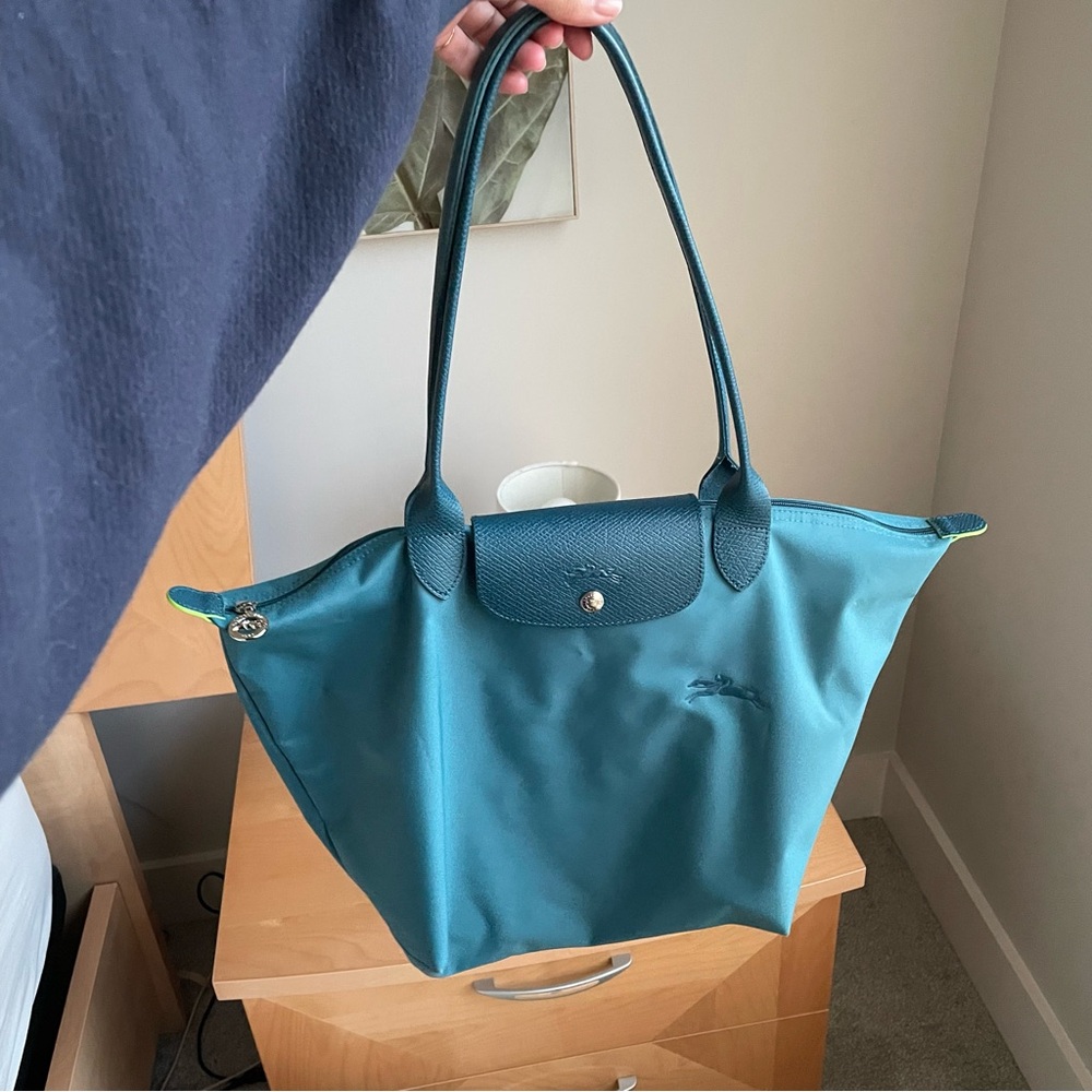 Longchamp Le Pliage L Tote Bag Peacock Green